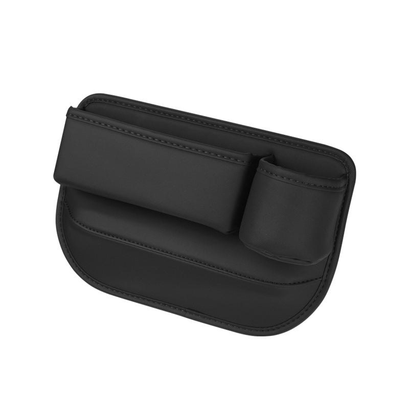 Car seat gap filler holding phone and cards